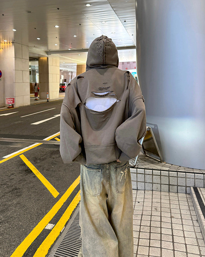American Street High-Street Distressed Hoodie