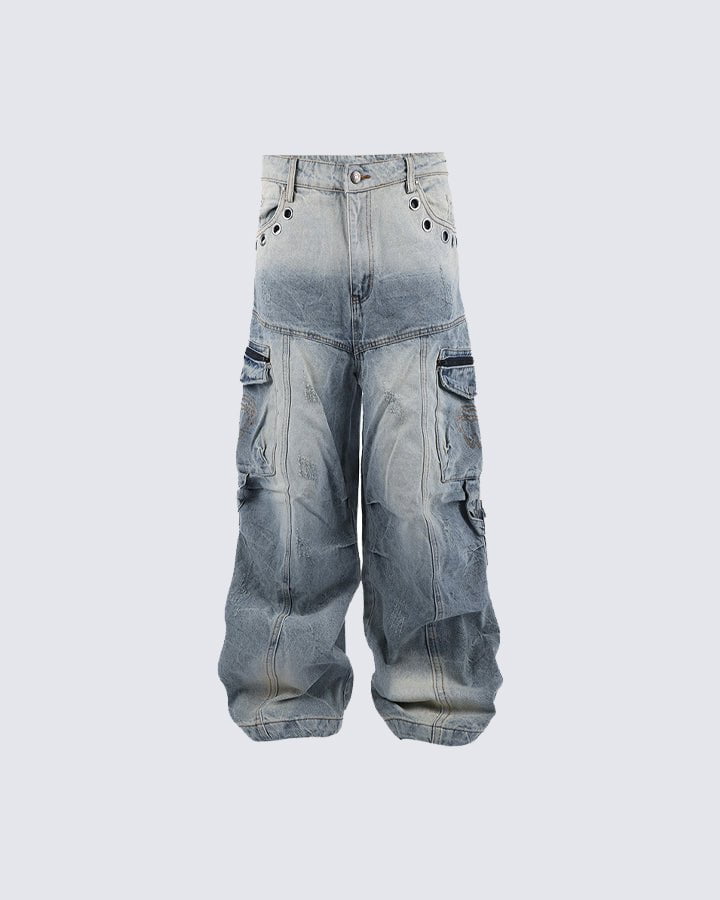 14-Ounce Heavyweight Vintage Washed Denim Pants