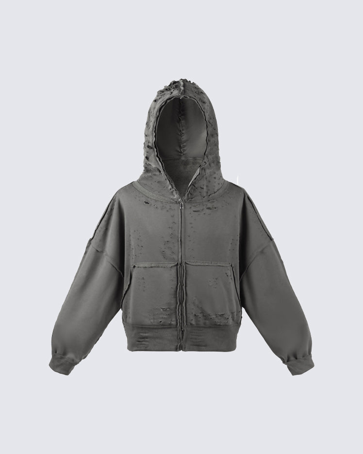 American Street High-Street Distressed Hoodie